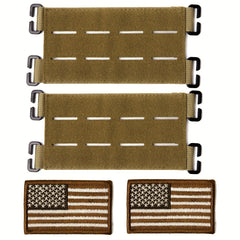 2pcs 15 24 Cm Tactical Nylon Molle Patch With US Flag Sticker