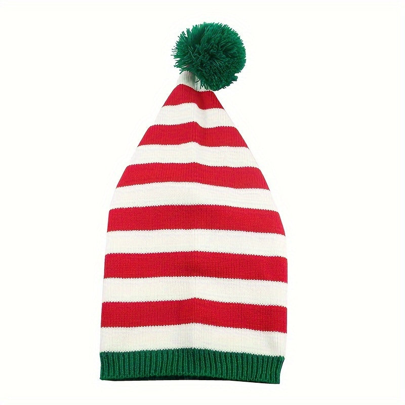 Christmas Knitted Hat Santa Red And Green Crochet Christmas Necessities