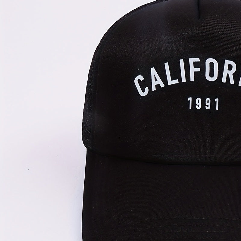 CALIFORNIA 1991 Printed Trucker Hat Mesh Baseball Cap Unisex
