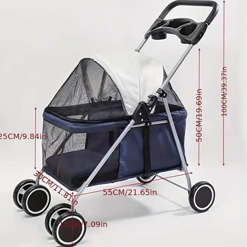 Foldable Pet Stroller For Small And Medium Pets