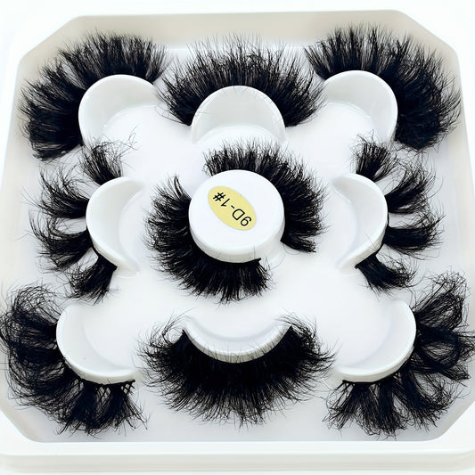 5 Pairs Faux Mink Eyelashes Long-lasting Fluffy Charming Eyelashes