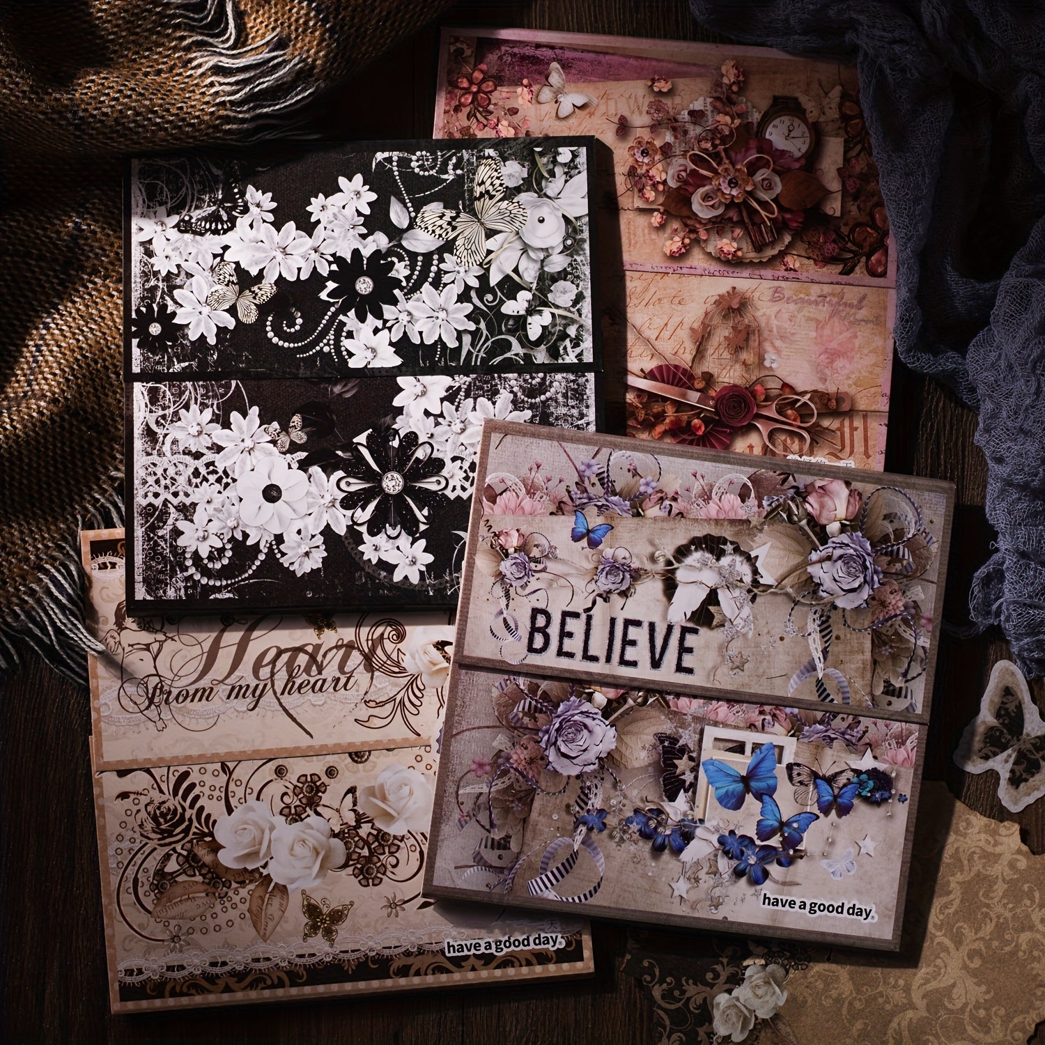 60pcs Old Things Series Large Portion Retro Journal Material Pack