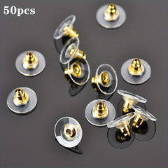 50pcs Casual Earring Back Plugs Round Ear Studs Jewelry Accessories DIY