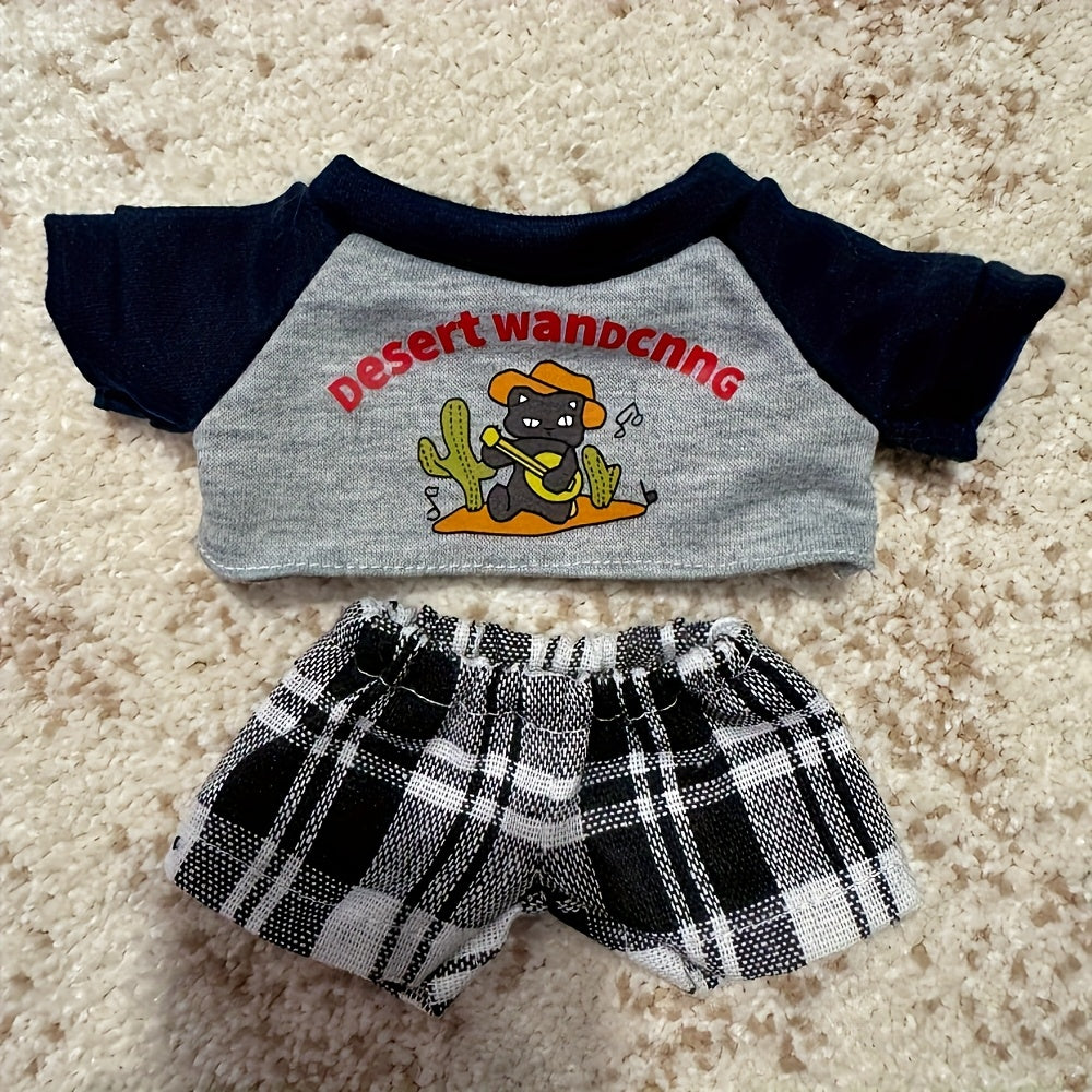Plush Doll T-shirt & Pants Suit 3 Colors