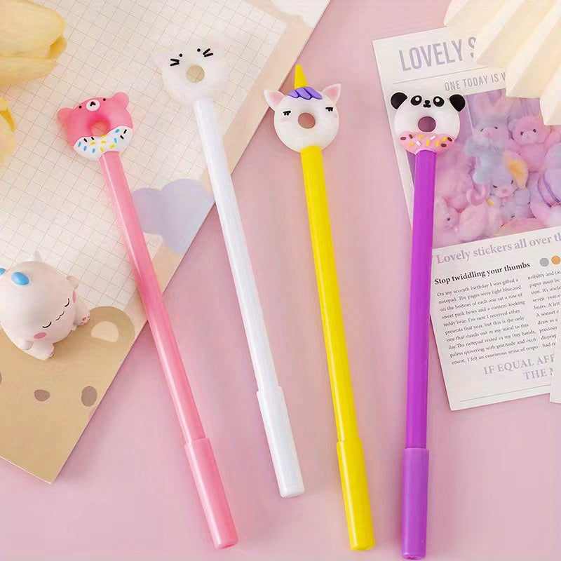 4pcs 0.5mm Cartoon Silicone Gel Pen Student Stationery Office Supplies