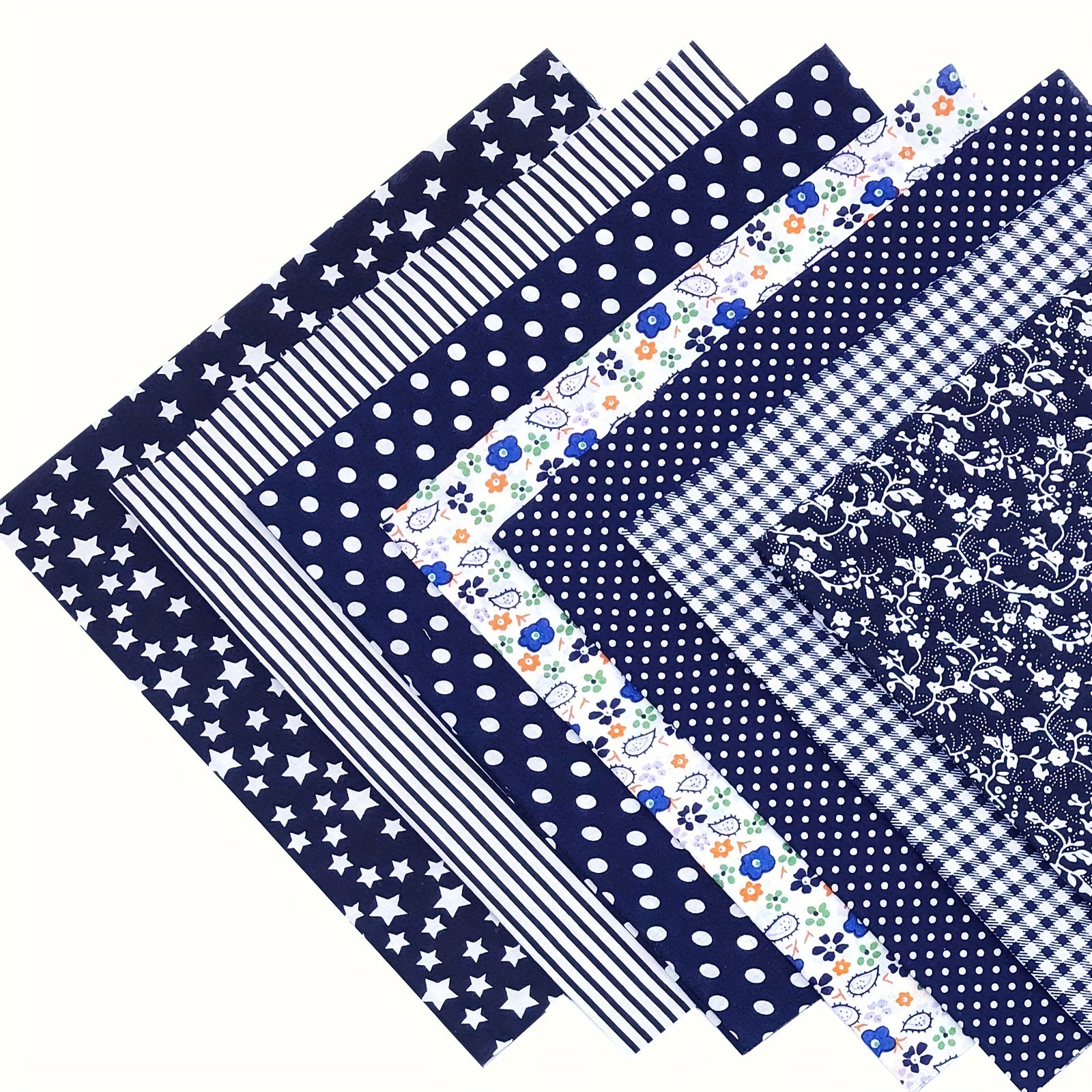 7pcs 49 78 X 49 Navy Cotton Fabric Quilting Patchwork Fabric Square
