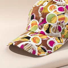 Circle Graffiti Printed Baseball Cap Adjustable Casual Sun Hat Unisex