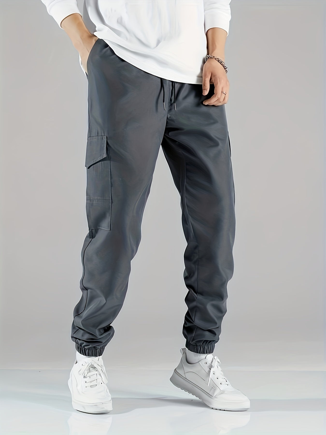 Men's Casual Cargo Pants with Flap Pocket