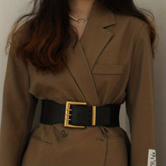 Vintage PU Leather Wide Belt For Women
