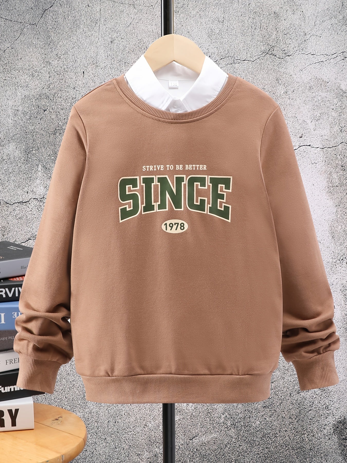 Boys SINCE 1978 Letter Print Casual Sweatshirt