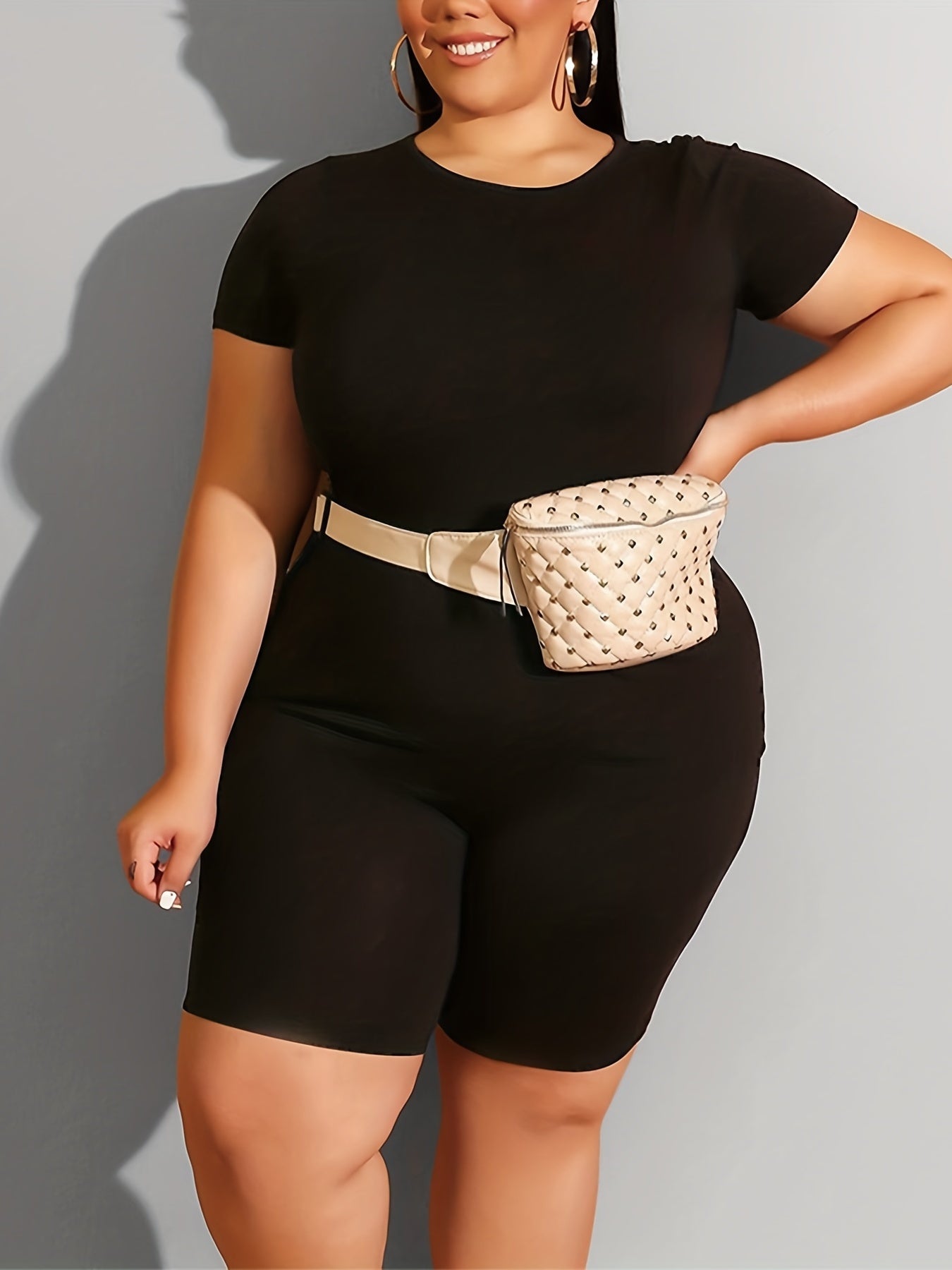 Short Sleeve Tee & Shorts Set Women's Casual Two Piece Outfit