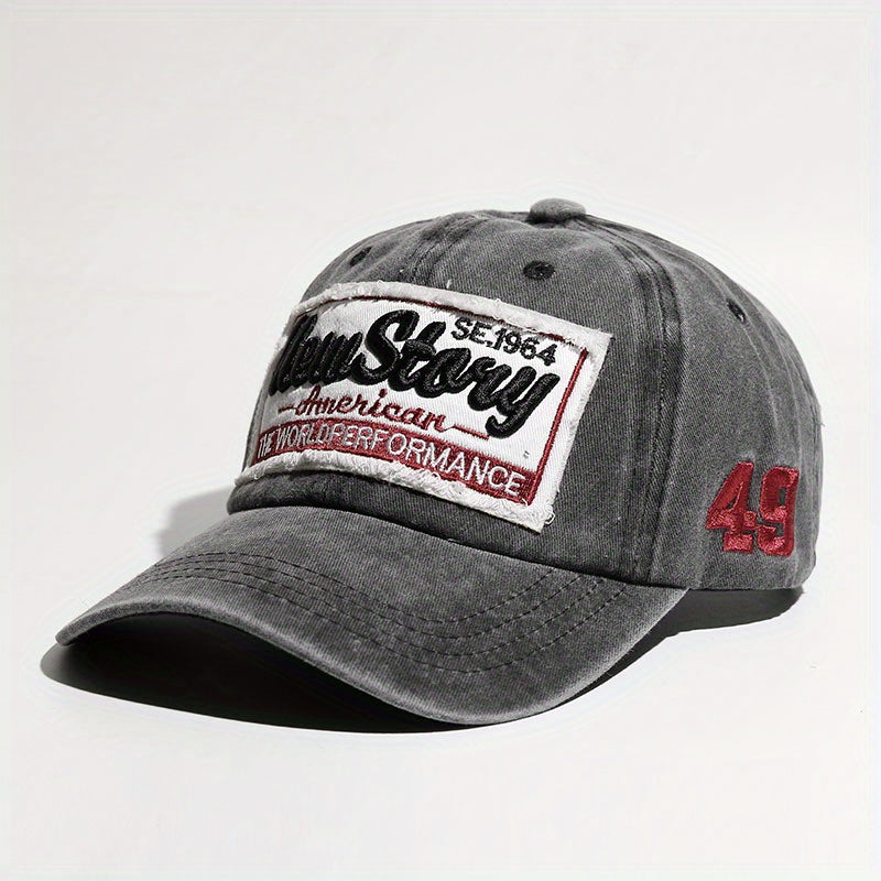 Stary Embroidery Baseball Cap Washed Distressed Patch Summer Sports Hat