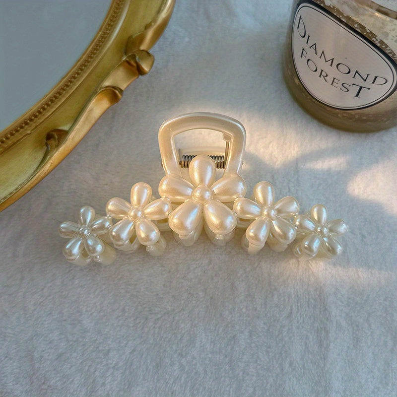 Faux Pearl Hair Claw Large Acrylic Claw Hair Clip