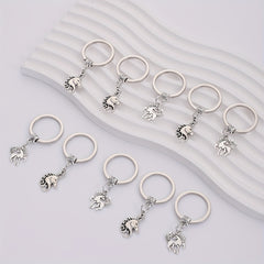 10pcs Alloy Pony Unicorn Keychain Men Business Case Bag Accessories Pendant Gift