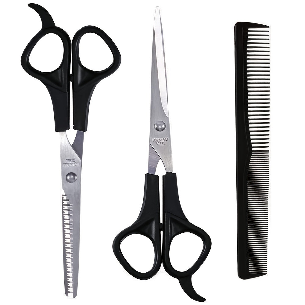 3pcs Hair Scissors Kit 17 02cm - Hair Thinning, Cutting, Styling - Men, Women