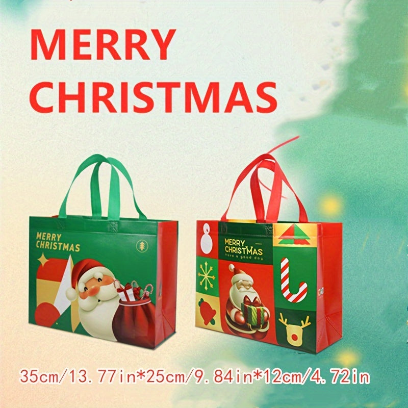 3pcs Christmas Non-woven Handbags Gift Bags Santa Claus Snowman