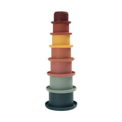 Silicone Baby Stacking Cups Toys Rainbow Stacking Tower