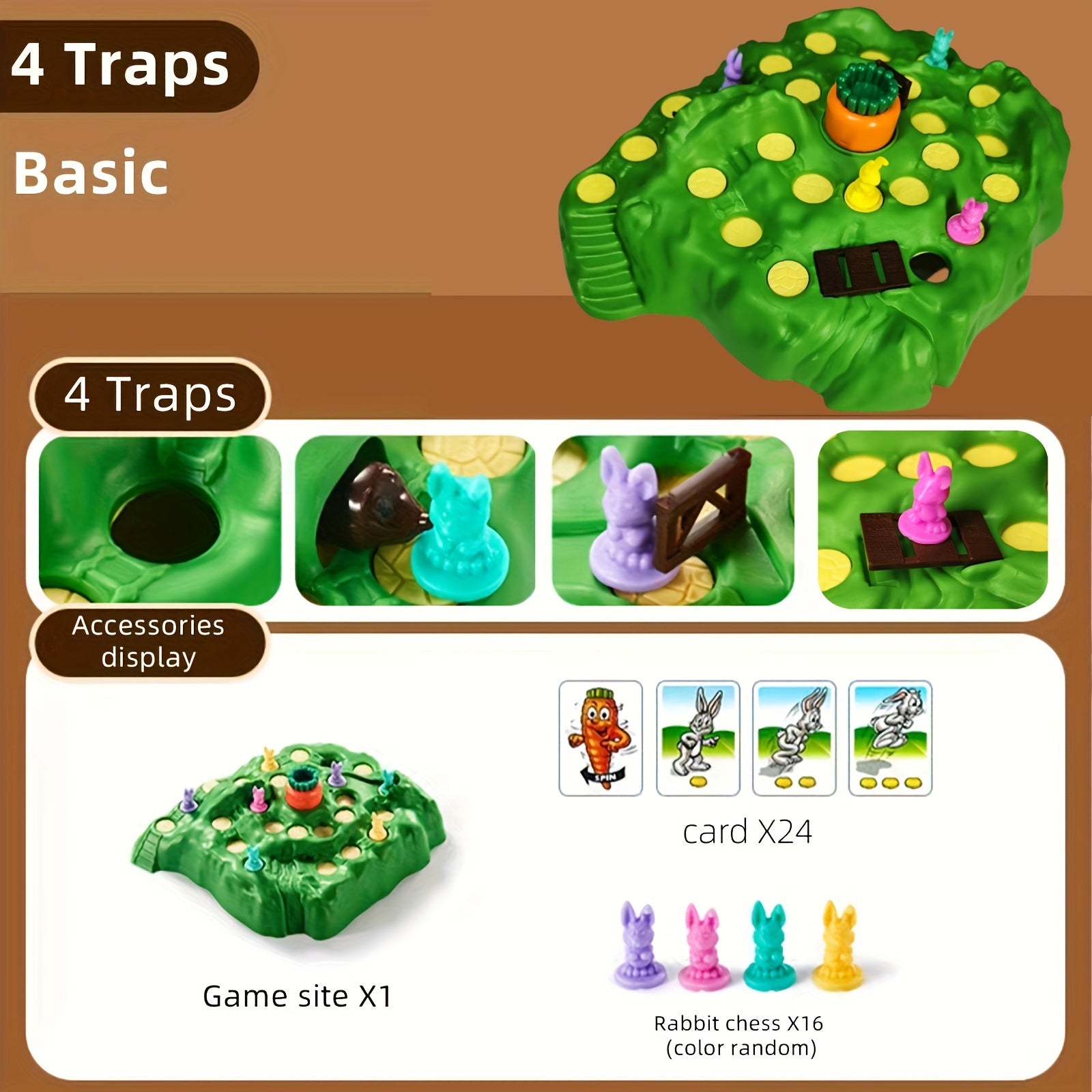 Game Rabbit Trap Chess Kids Toys Educational Desktop Props
