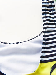 Toddler Girls Striped Coconut Tree Sleeveless Swimsuit