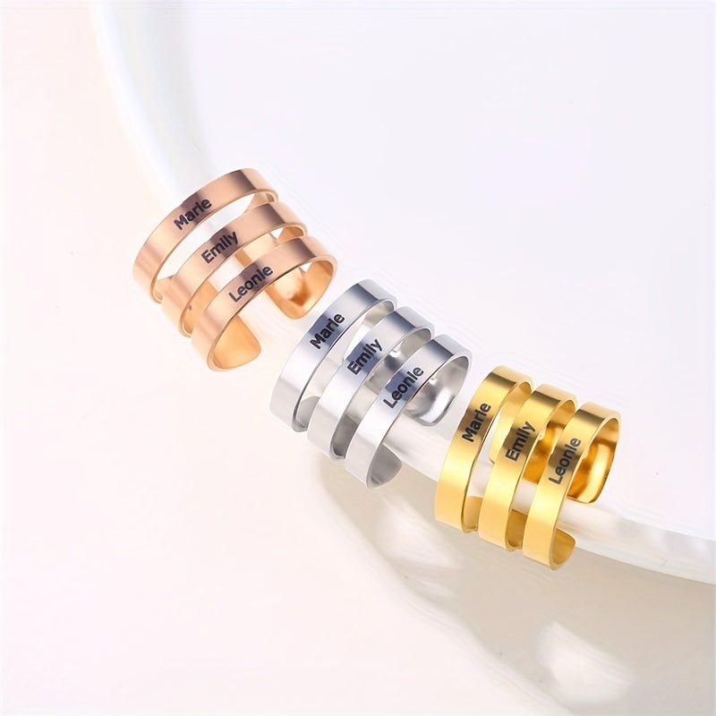 316L Stainless Steel 18k Plated Hallow Ring Customized Jewelry