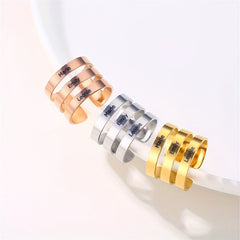 316L Stainless Steel 18k Plated Hallow Ring Customized Jewelry