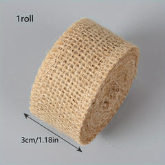 Linen Roll Woven Jute Fabric Sash Edge DIY Material Christmas Wedding Decor