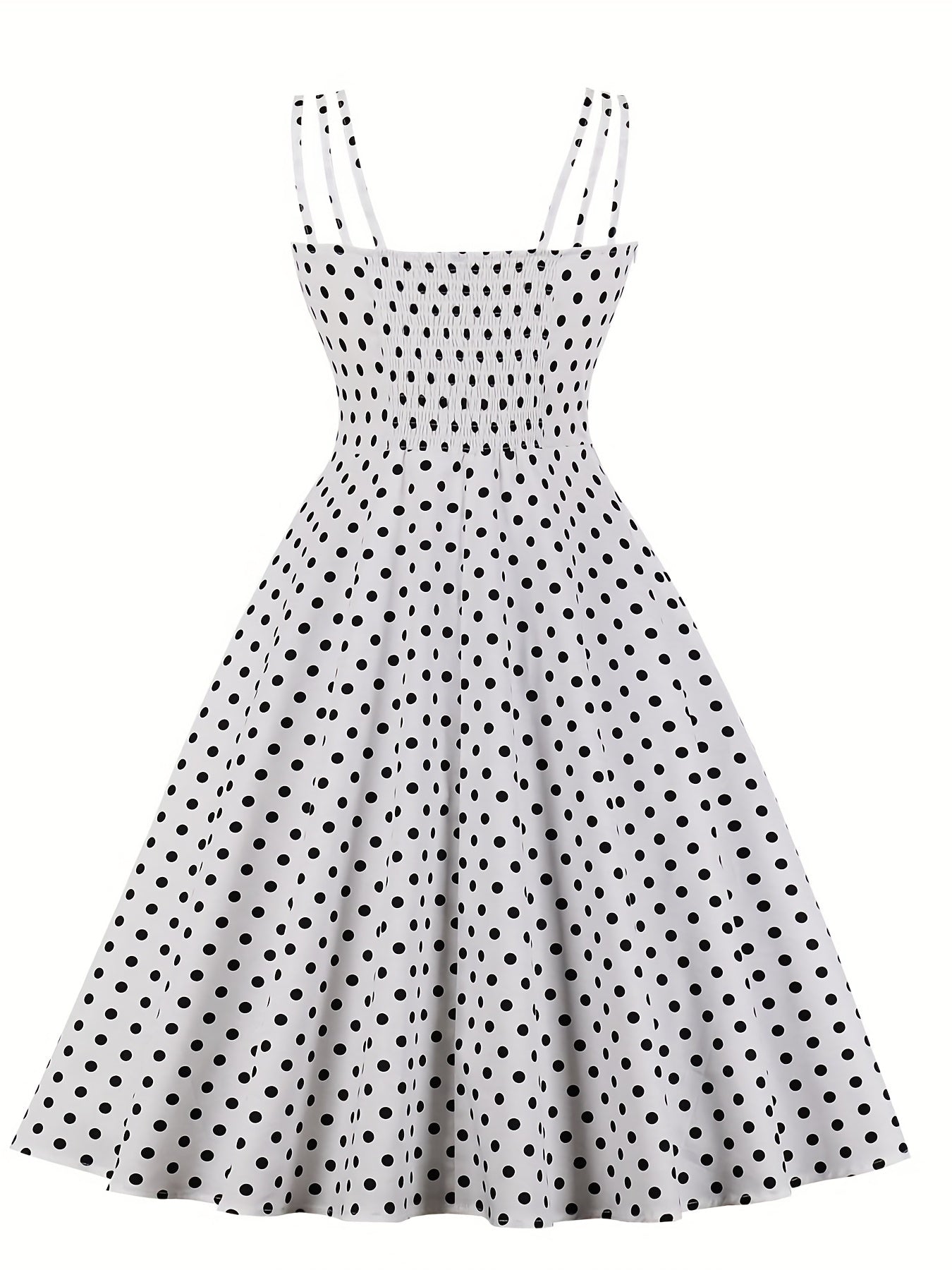  Polka Dot Split Strap Cami Dress