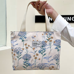 Floral Print Tote Bag Nylon Shoulder Handbag for Commuting & Traveling