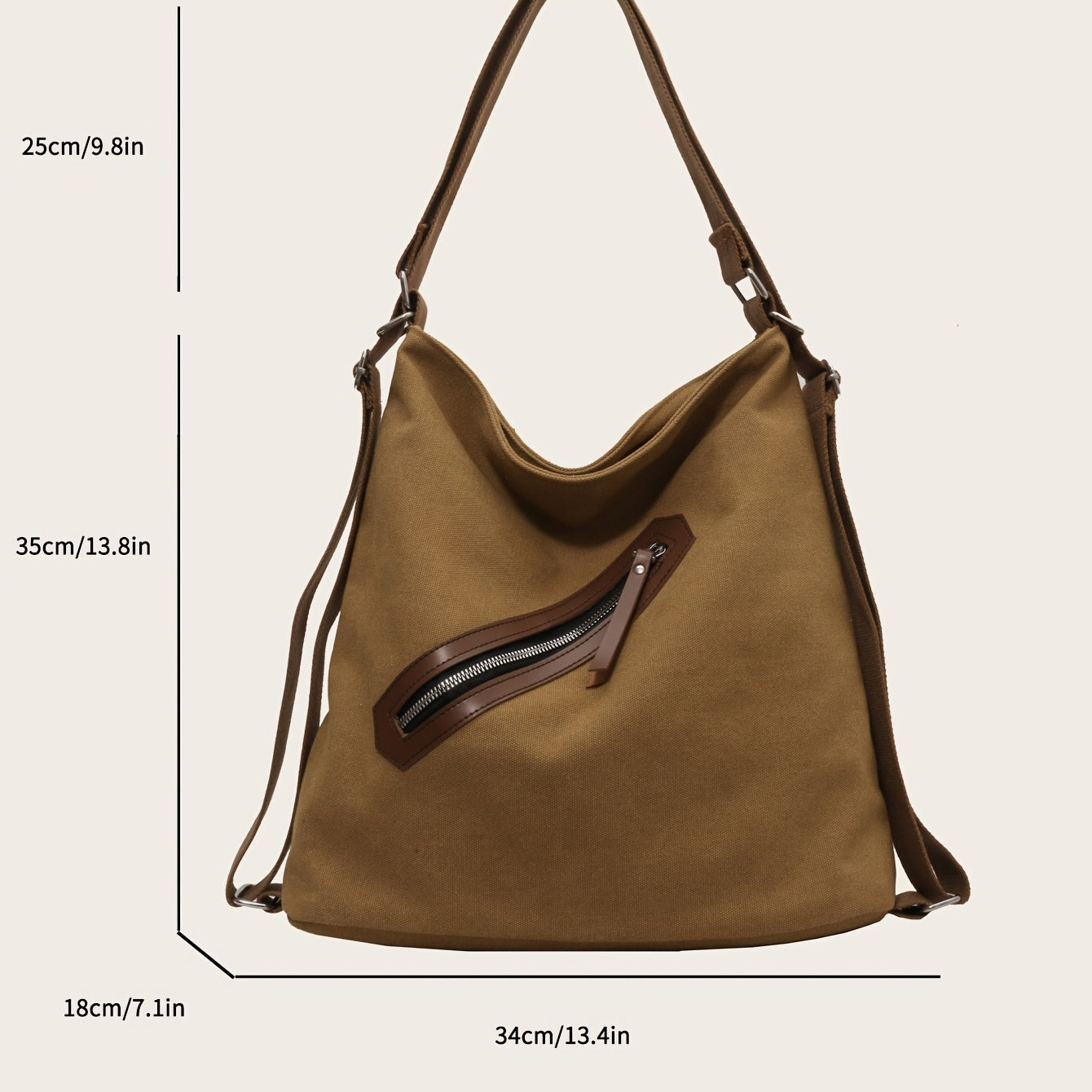 Retro Canvas Shoulder Bag Large Capacity Hobo Backpack