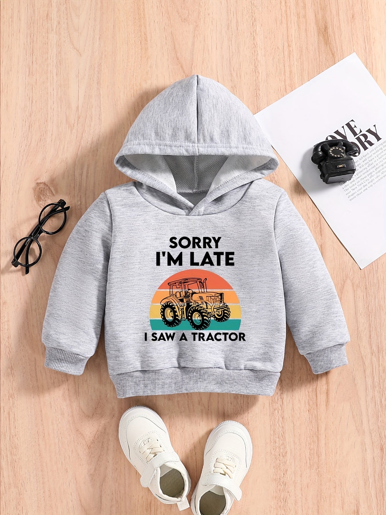 Cartoon Planet & Monster Truck Baby Boys Hooded Sweatshirt