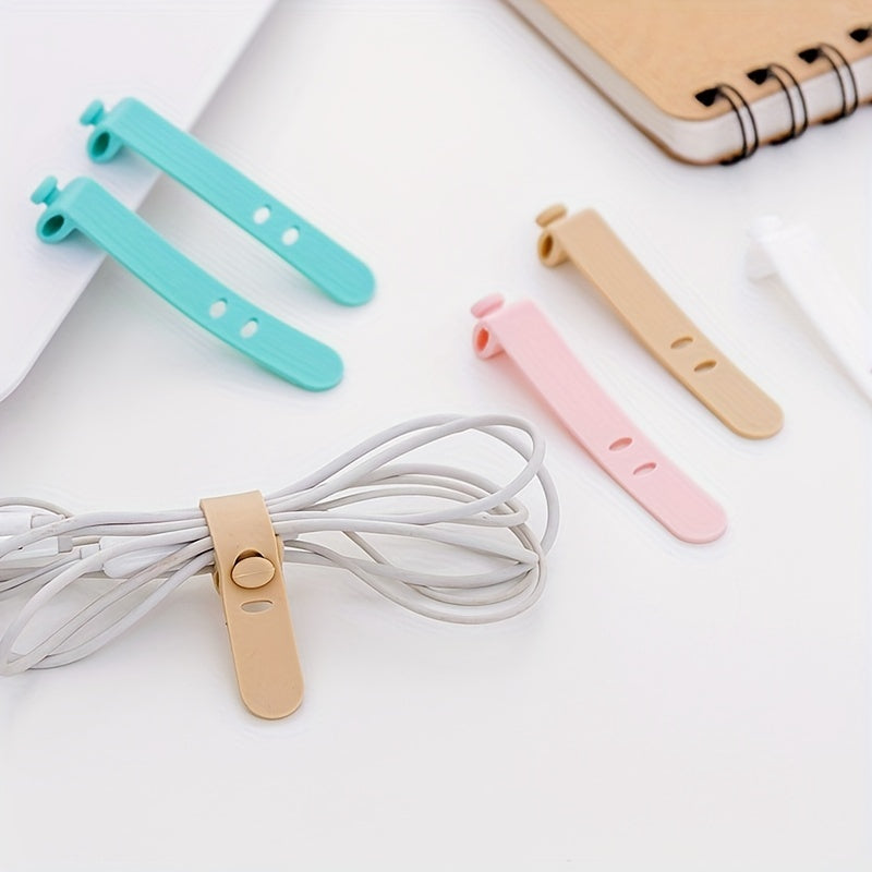 12PCS Candy Wire Winder Silicone Headphones Cable Organizer