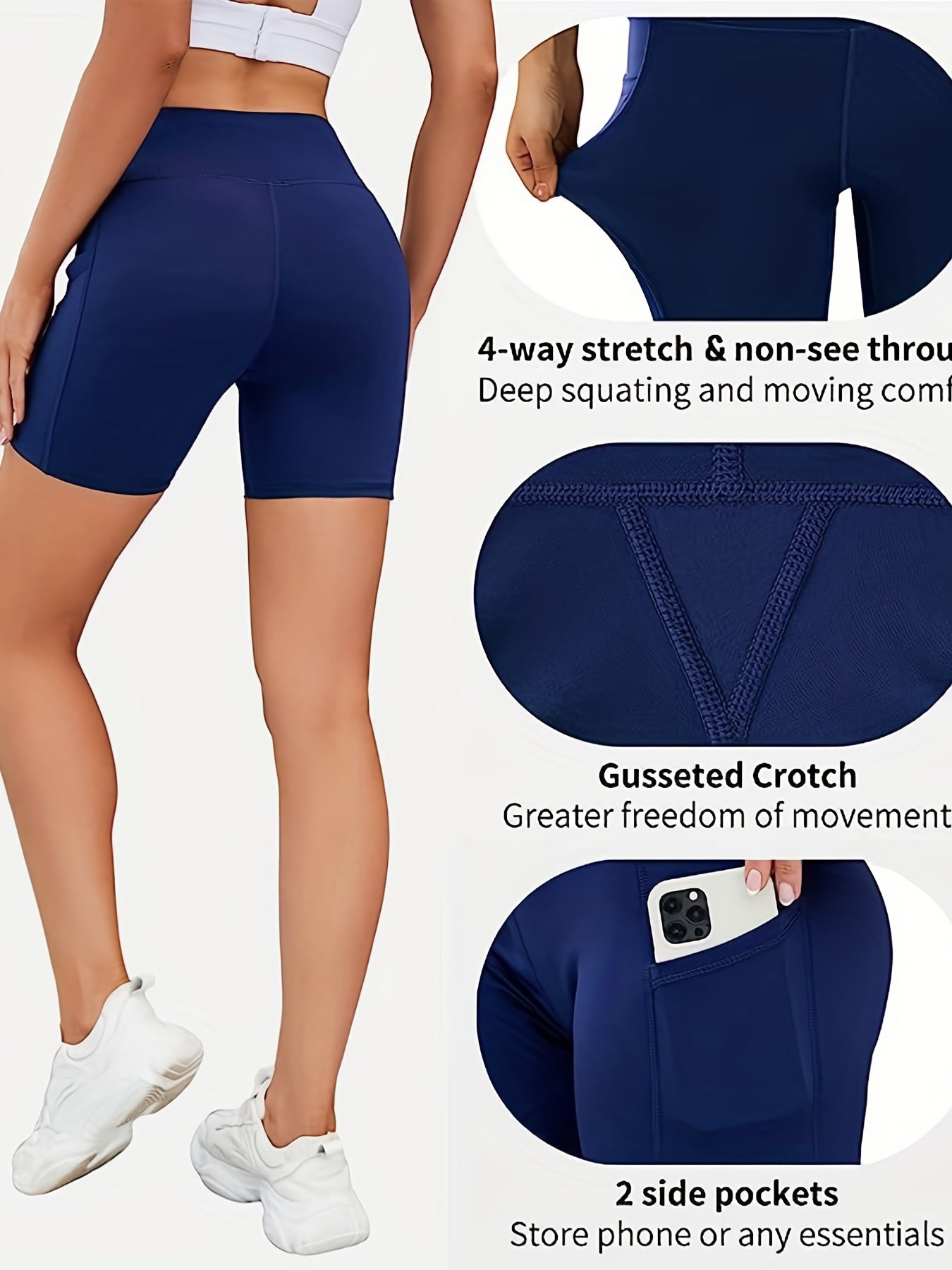 High Waist Sports Shorts for Women, Running Yoga Activewear