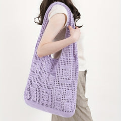Crochet Tote Bag Shoulder Beach Shopping Reusable Large