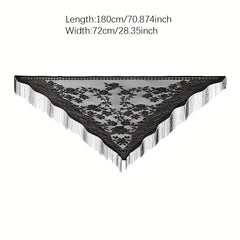 Triangle Lace Tassel Scarf for Women