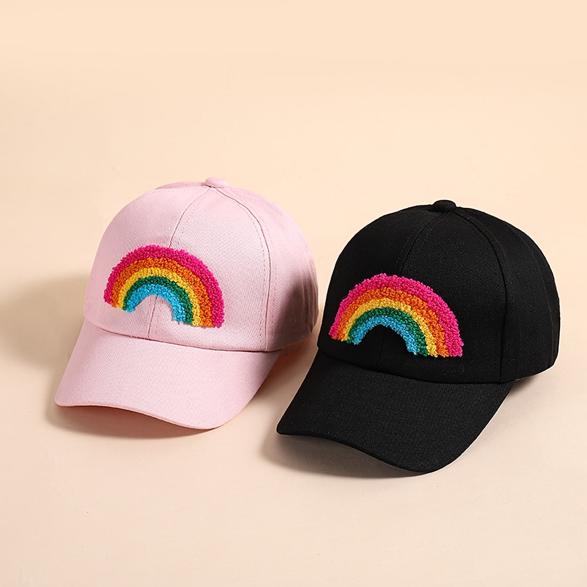 Kids Rainbow Embroidery Baseball Cap Sun Protection Hat