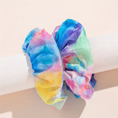 4pcs Bohemian Tie Dye Hair Scrunchies Soft Fabric Retro Scrunchie Hair Tie