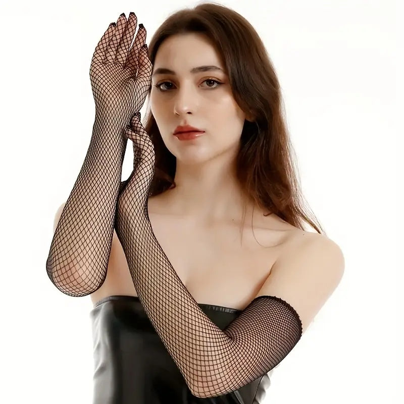 Sheer Long Formal Gloves for Halloween Costume Parties