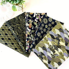 5pcs Japanese Cotton Fabric DIY Kimono Sewing Dolls Bags Clothing Navy