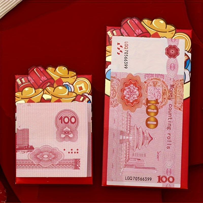 6pcs Cartoon 3D Dragon Year Red Envelopes Lucky Money Envelope