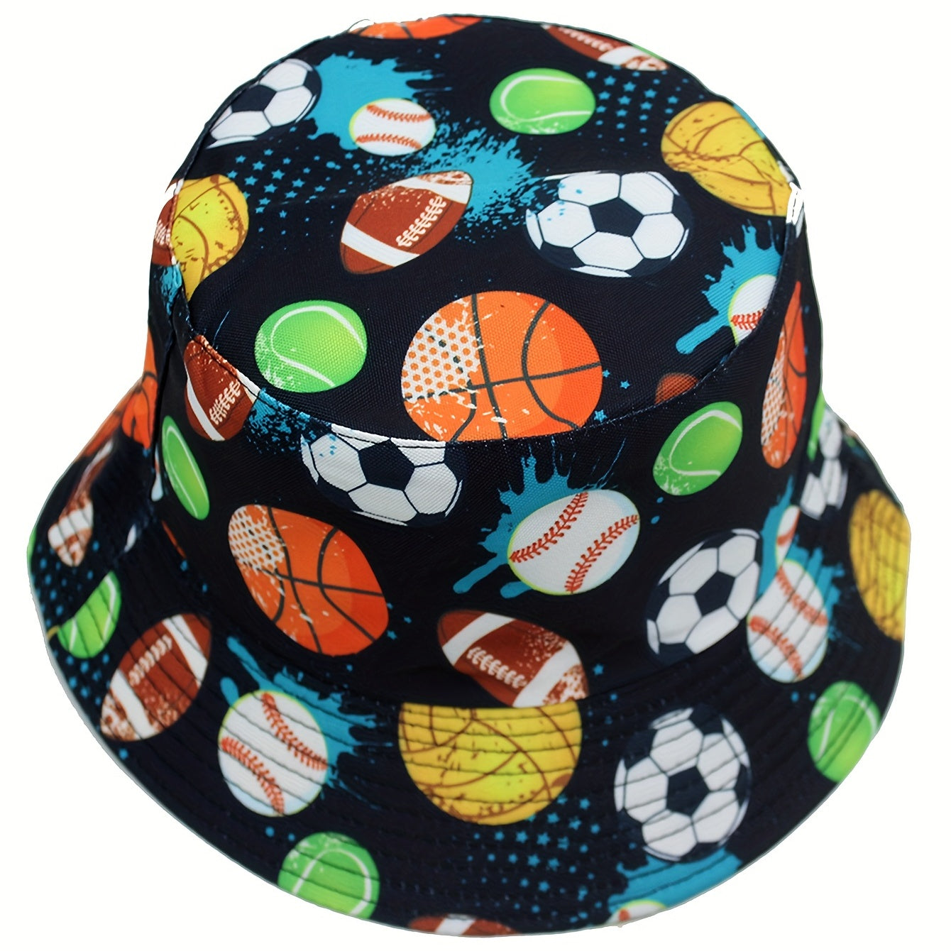 Football Print Fisherman Hat Outdoor Sun Visor