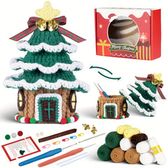 Crochet Christmas Tree DIY Ornaments Kit with English Manual