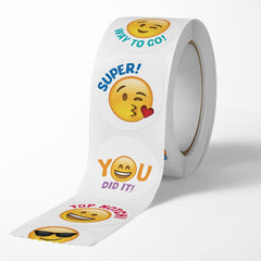 500 Happy Smile Stickers Roll Teacher Reward Decorative Label Sealing Stickers