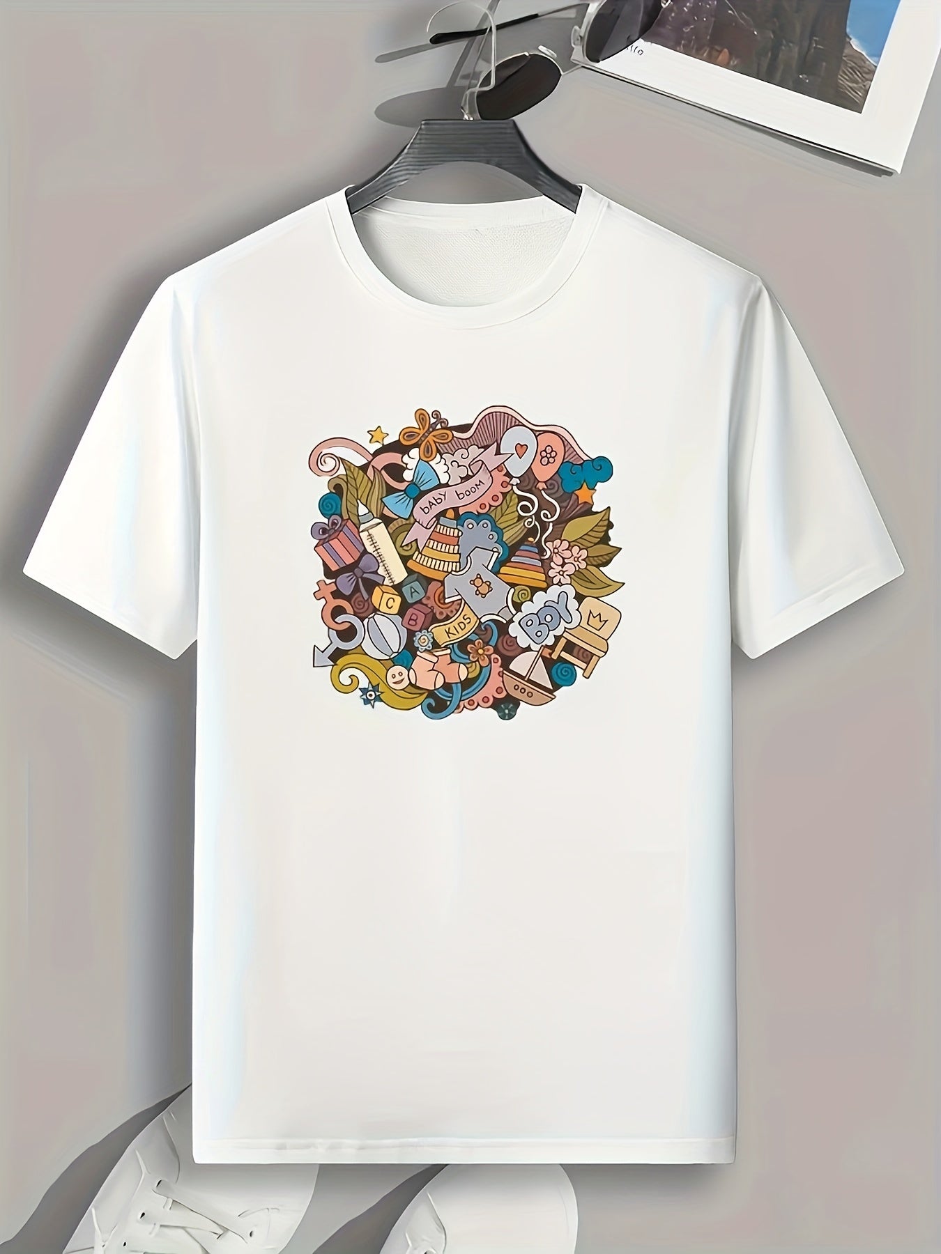 Baby Elements Pattern Print Men's Comfy Sports T-shirt Graphic Tee