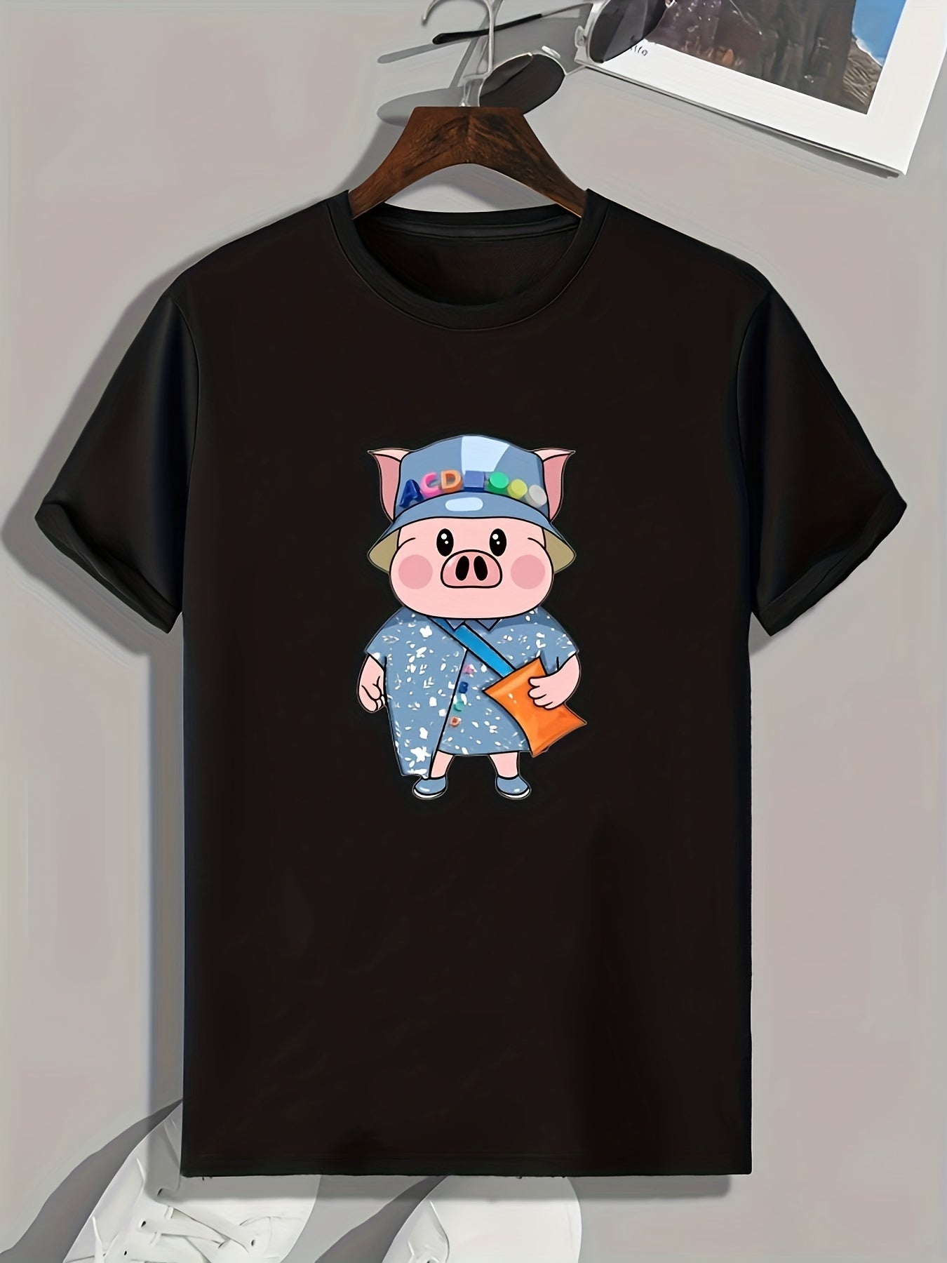 Pig Print Men's Graphic T-shirt Casual Comfy Tees For Summer