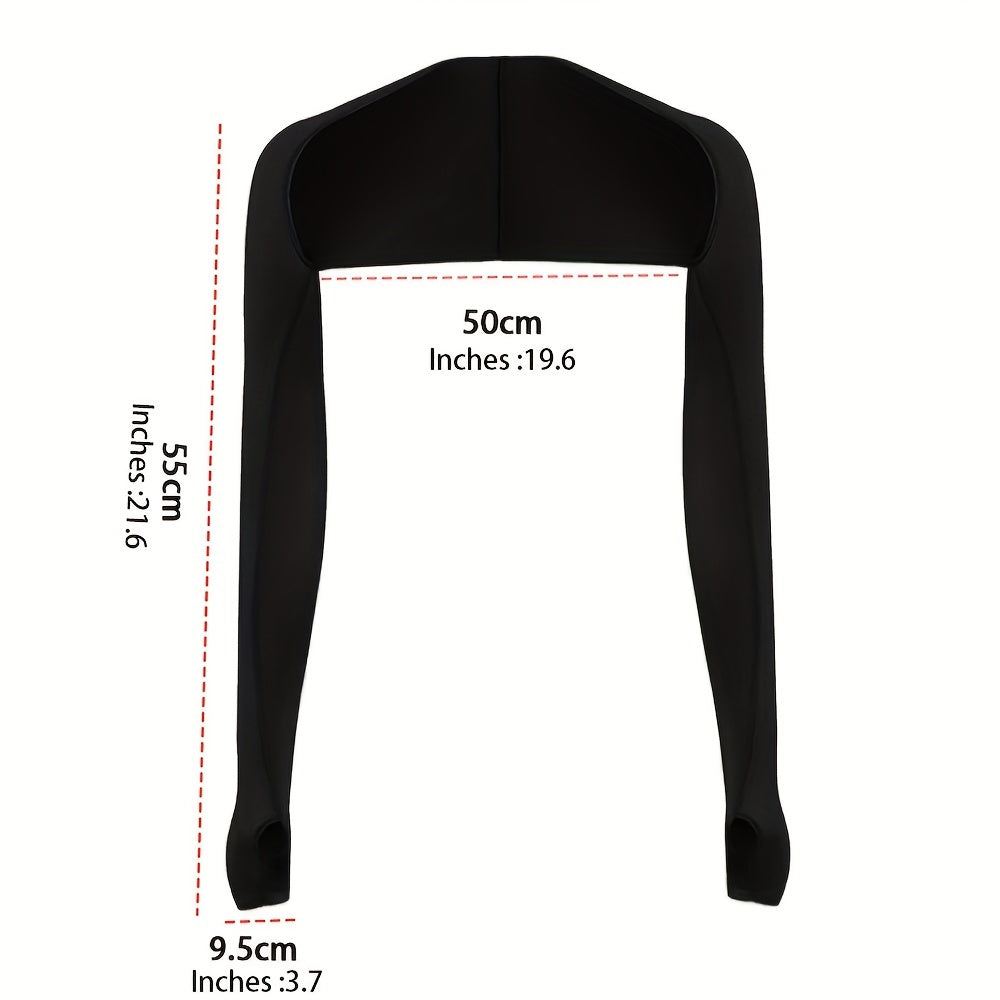 Women's Outdoor Arm Sleeve Shawl Cuff Gloves Solid Elastic Golf Shawl
