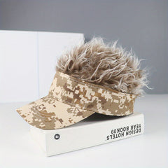 Camouflage Wig Baseball Cap Lightweight Adjustable Fluffy Hair Sun Hat