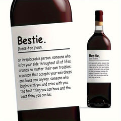 6pcs Funny Happy Birthday Wine Bottle Stickers For Friends, Self Adhesive