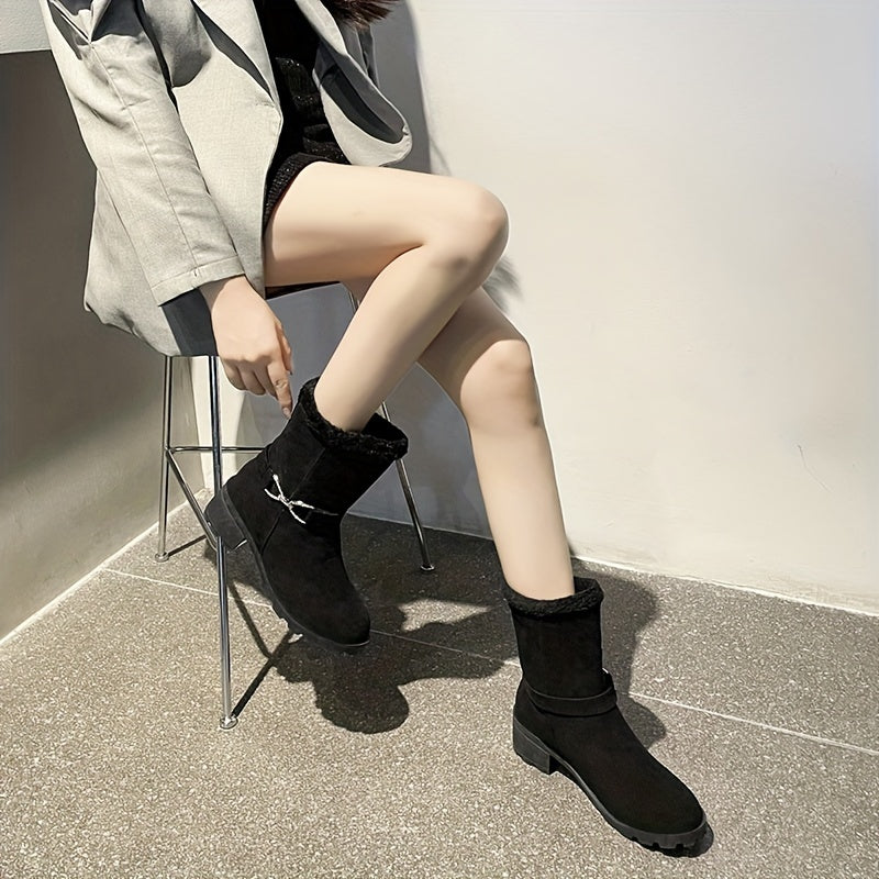 Chunky Heel Snow Boots Outdoor Non Slip Winter Boots