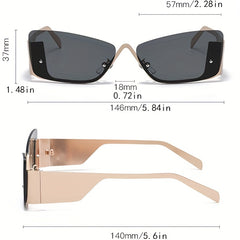 Y2K Semi Rimless Sunglasses Metal Glasses UV400