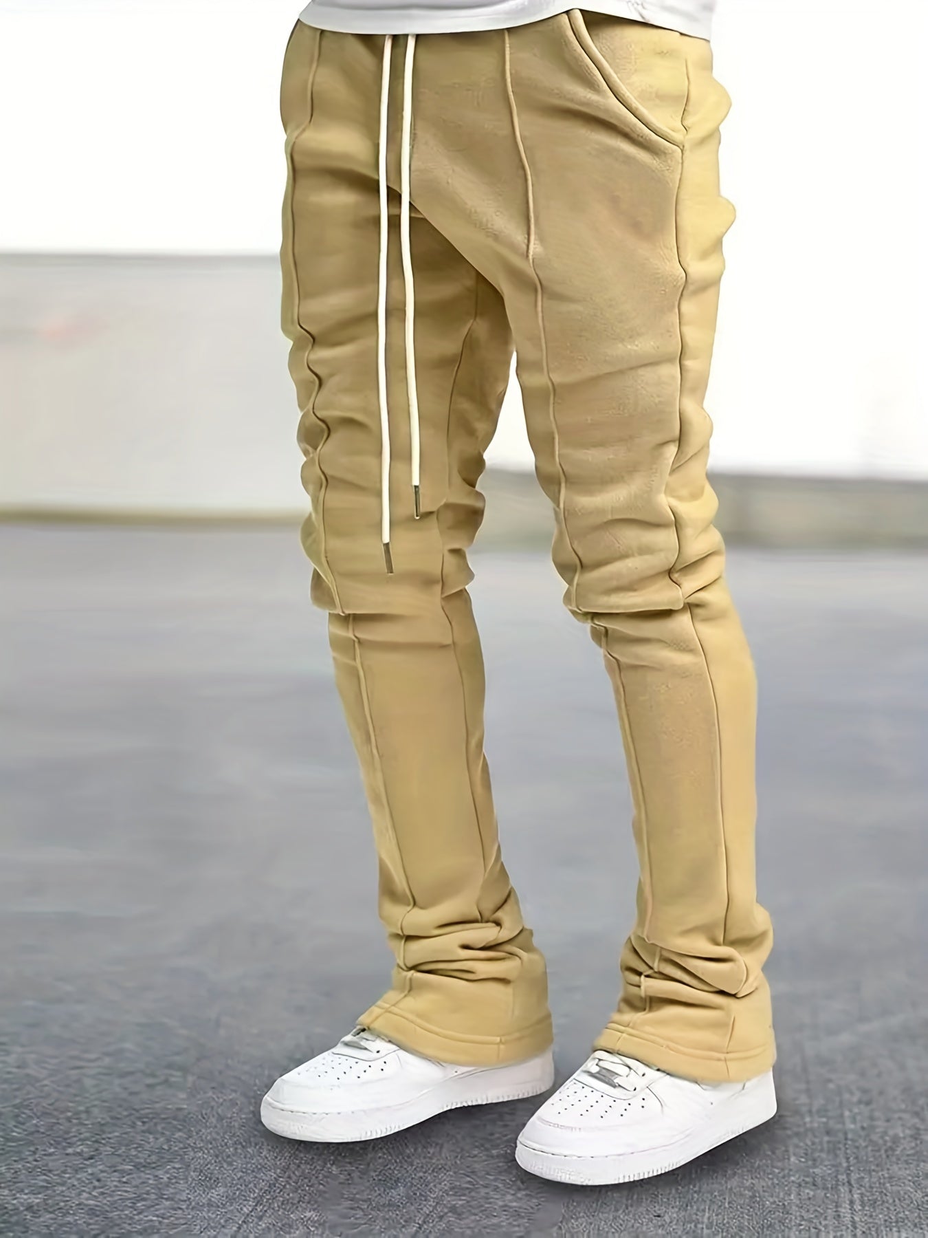 Classic Joggers Men's Casual Loose Fit Solid Drawstring Pants